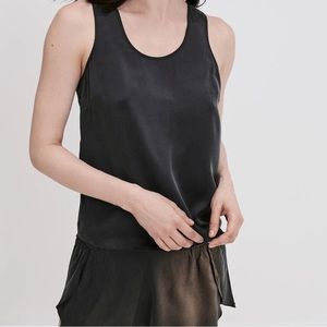 Lunya Black Washable Silk Pajama Set